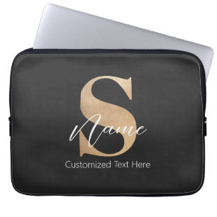 Funda Para Portátil Moderno Monogramado inicial S & Name personalizado