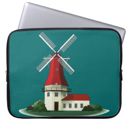 Funda Para Portátil Molino de viento de camisa hermosa
