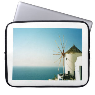 Funda Para Portátil Molino de viento Santorini, Grecia