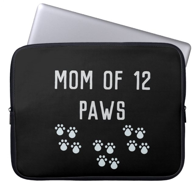Funda Para Portátil Mom of 12 paws (Frente)