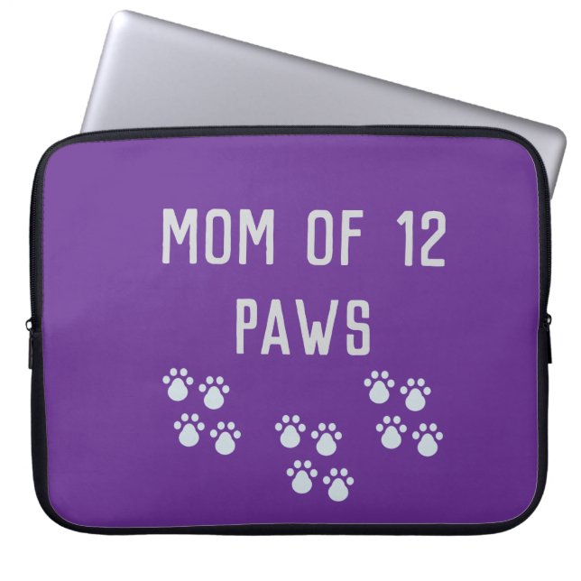 Funda Para Portátil Mom of 12 paws (Frente)