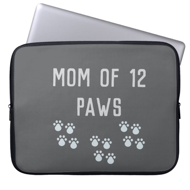 Funda Para Portátil Mom of 12 paws (Frente)