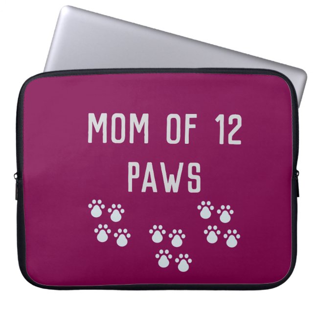 Funda Para Portátil Mom of 12 paws (Frente)