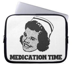 Funda Para Portátil Momento de Medicación Enfermera Divertida Parodia 