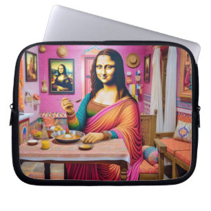 Funda Para Portátil Mona comiendo alimentos indios