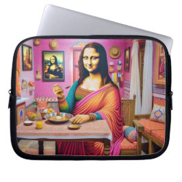 Funda Para Portátil Mona eating Indian foods
