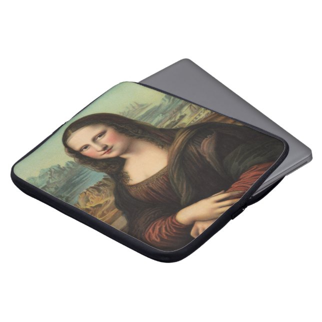 Funda Para Portátil Mona Lisa Sonríe Neoprene Laptop Sleeve (Superior anverso)