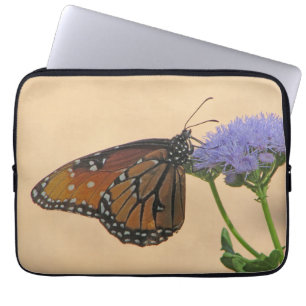 Funda Para Portátil Monarca sobre la flor morada Foto Mariposa