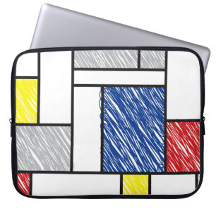 Funda Para Portátil Mondrian Scribbles Minimalist De Stijl Modern Art