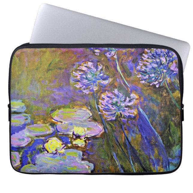 Funda Para Portátil Monet - Lilies de Agua y Agapanthus (Frente)