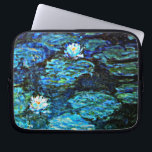 Funda Para Portátil Monet - Lilis de agua, azul,<br><div class="desc">El famoso cuadro de Claude Monet,  Water Lilies,  Blue</div>