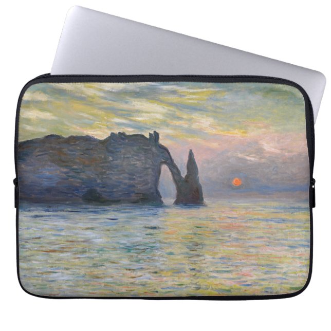 Funda Para Portátil Monet - Manneport, acantilado en Etretat, Sunset (Frente)