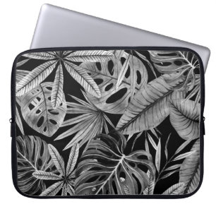 Funda Para Portátil Monocromo Tropical, Acuarela Sale Textura.