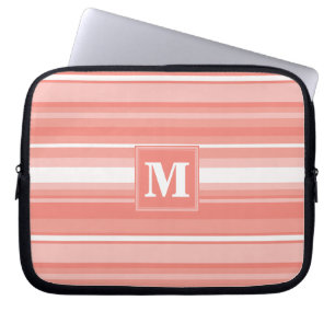 Funda Para Portátil Monogram coral stripes