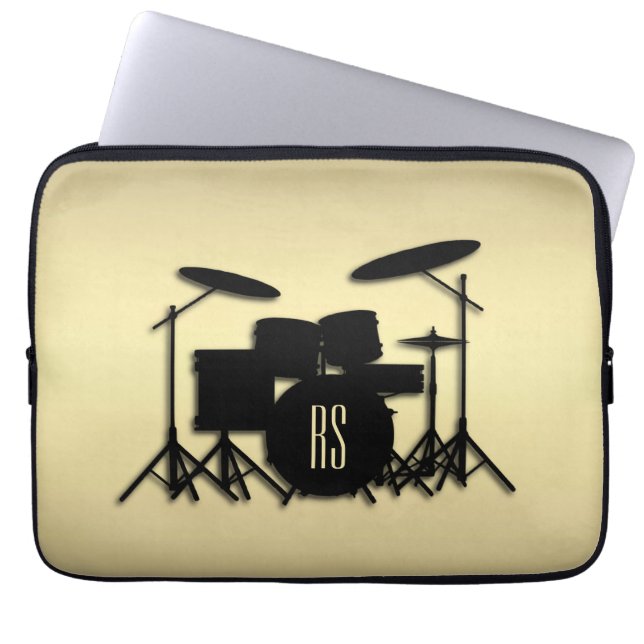 Funda Para Portátil Monogram Drum Set Gold (Frente)
