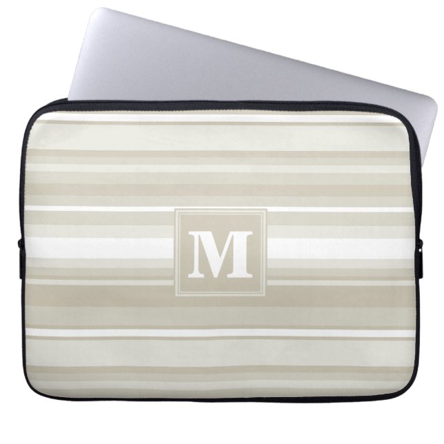 Funda Para Portátil Monogram sandstone stripes (Frente)