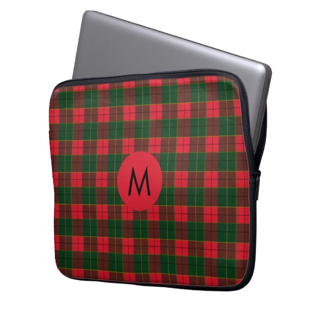 Funda Para Portátil Monogram Winter Holiday Tartan pattern Scottish (Anverso izquierdo)