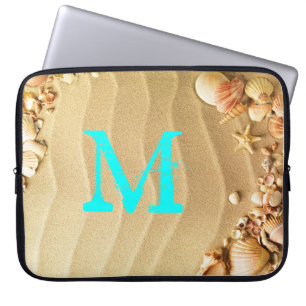 Funda Para Portátil Monograma 15" de Hawaii de los Seashells de la