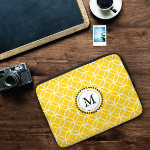 Funda Para Portátil Monograma amarillo limón