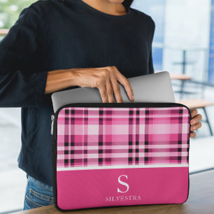 Funda para portátil monograma arco iris