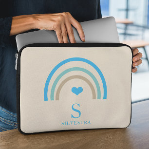 Funda para portátil monograma arco iris