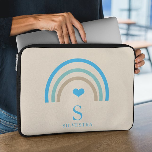 Funda para portátil monograma arco iris (Subido por el creador)