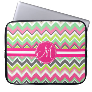 Funda Para Portátil Monograma Azteca Andes Montañas Tribales Chevron
