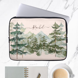 Funda Para Portátil Monograma Bosque de Pino Acolorado Montaña Rústica