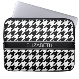 Funda Para Portátil Monograma conocido negro blanco negro de