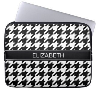 Funda Para Portátil Monograma conocido negro blanco negro de