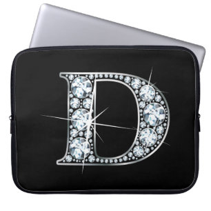 Funda Para Portátil Monograma D Faux-"Diamond"