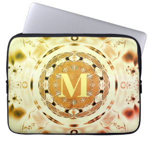 Funda Para Portátil Monograma de arte fractal divertido