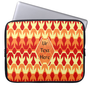 Funda Para Portátil Monograma de Barco Rojo y Flecha Amarilla