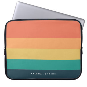 Funda Para Portátil Monograma de color horizontal a rayas