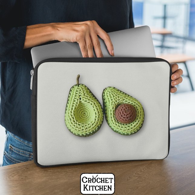 Funda Para Portátil Monograma de Crochet Aguacate verde lindo (Subido por el creador)