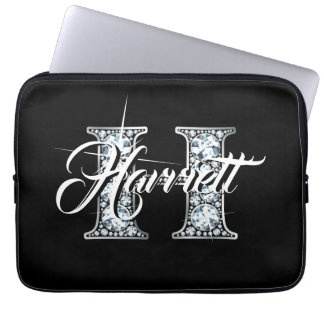 Funda Para Portátil Monograma de diamante falso