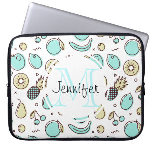 Funda Para Portátil Monograma de dibujo de línea de sumergimiento de p