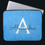 Funda Para Portátil Monograma de espuma azul y Purpurina<br><div class="desc">Parkle azul bebé y Funda Monograma Purpurina para portátiles. Este funda se puede personalizar para incluir su nombre inicial y su nombre de pila. Si desea hacer coincidir elementos,  póngase en contacto con el diseñador.</div>