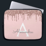 Funda Para Portátil Monograma de espuma de Purpurina de oro rosa de Ru<br><div class="desc">Rubor Pink - Rosa Faux Gold Dripping Moderno y elegante Purpurina Girly y elegante Funda de Monograma. Este funda se puede personalizar para incluir su nombre inicial y su nombre de pila.</div>