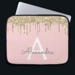 Funda Para Portátil Monograma de espuma de Purpurina de oro rosa Rubor<br><div class="desc">Rubor Rosa y Gold Faux Dripping Moderno y Elegante Purpurina Girly y elegante Funda de Monograma. Este funda se puede personalizar para incluir su nombre inicial y su nombre de pila.</div>