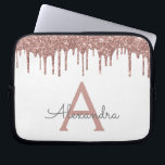 Funda Para Portátil Monograma de espuma Purpurina de oro rosa blanco<br><div class="desc">Blanco y Rosa - Rosa Faux Oro Conducción Moderno y Elegante Purpurina Girly y Esparkle Elegante Funda Monograma. Este funda se puede personalizar para incluir su nombre inicial y su nombre de pila.</div>
