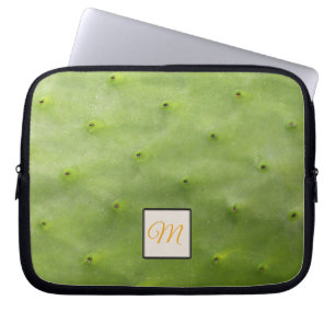 Funda Para Portátil Monograma de foto del Cactus verde tropical botán