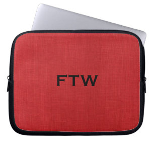 Funda Para Portátil Monograma de FTW sobre textura de línea roja