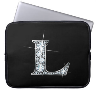 Funda Para Portátil Monograma de L Faux-"Diamond"