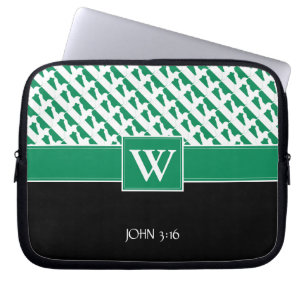 Funda Para Portátil Monograma de la BANDERA de NIGERIA Cristiana