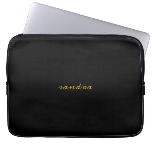 Funda Para Portátil Monograma de la escritura de Moda moderna de oro n
