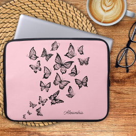 Funda Para Portátil Monograma de Mariposa
