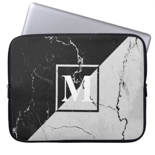 Funda Para Portátil Monograma de mármol