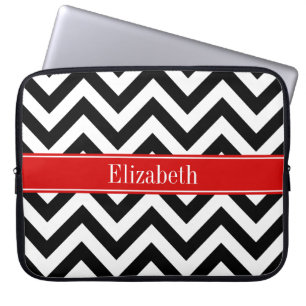 Funda Para Portátil Monograma de nombre rojo LG blanco negro