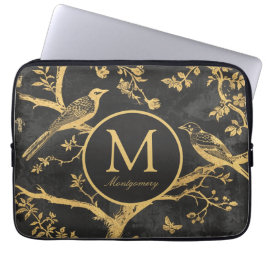 Funda Para Portátil Monograma de oro negro